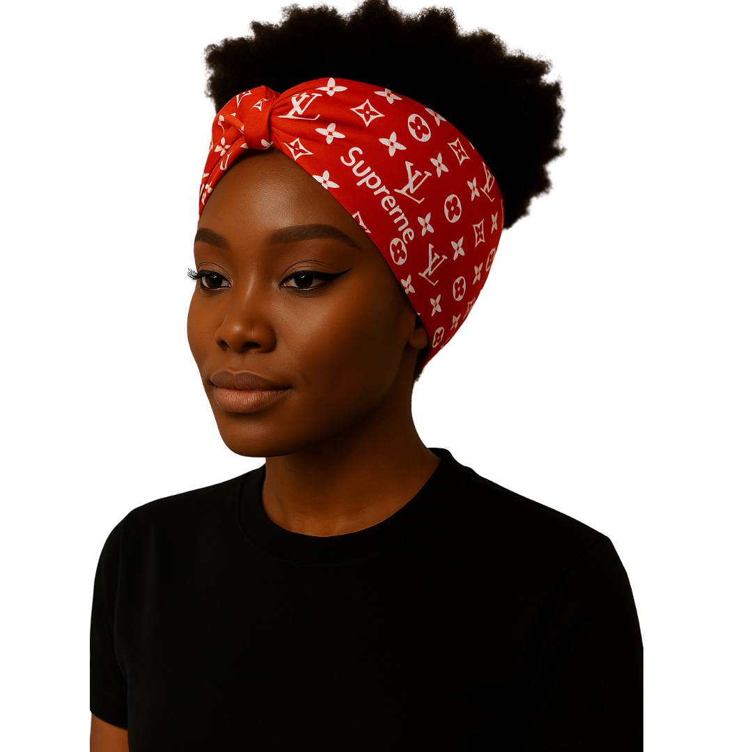 Red LLV Design Head Scarf