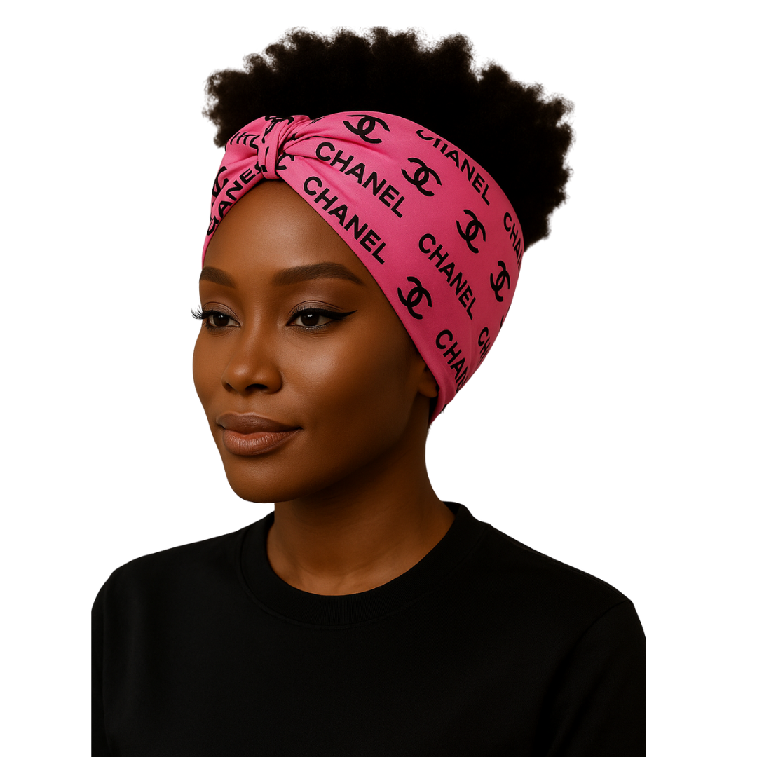 Pink CC Design Head Scarf