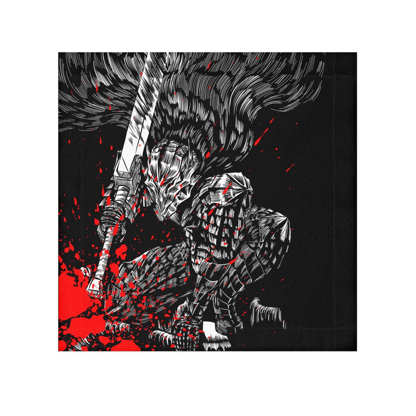 Bersrk Red Splatter Face Towel