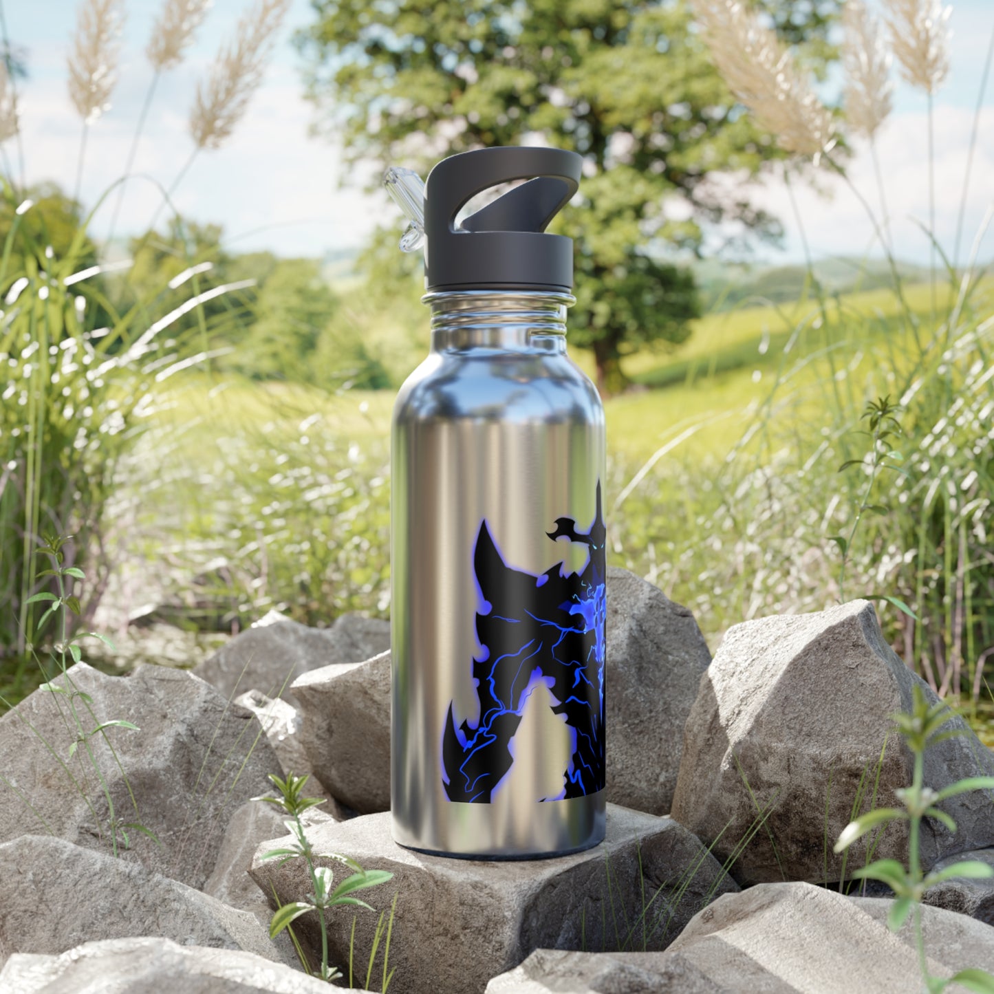 Jin Woo Stainless Steel Water Bottle With Straw, 20oz