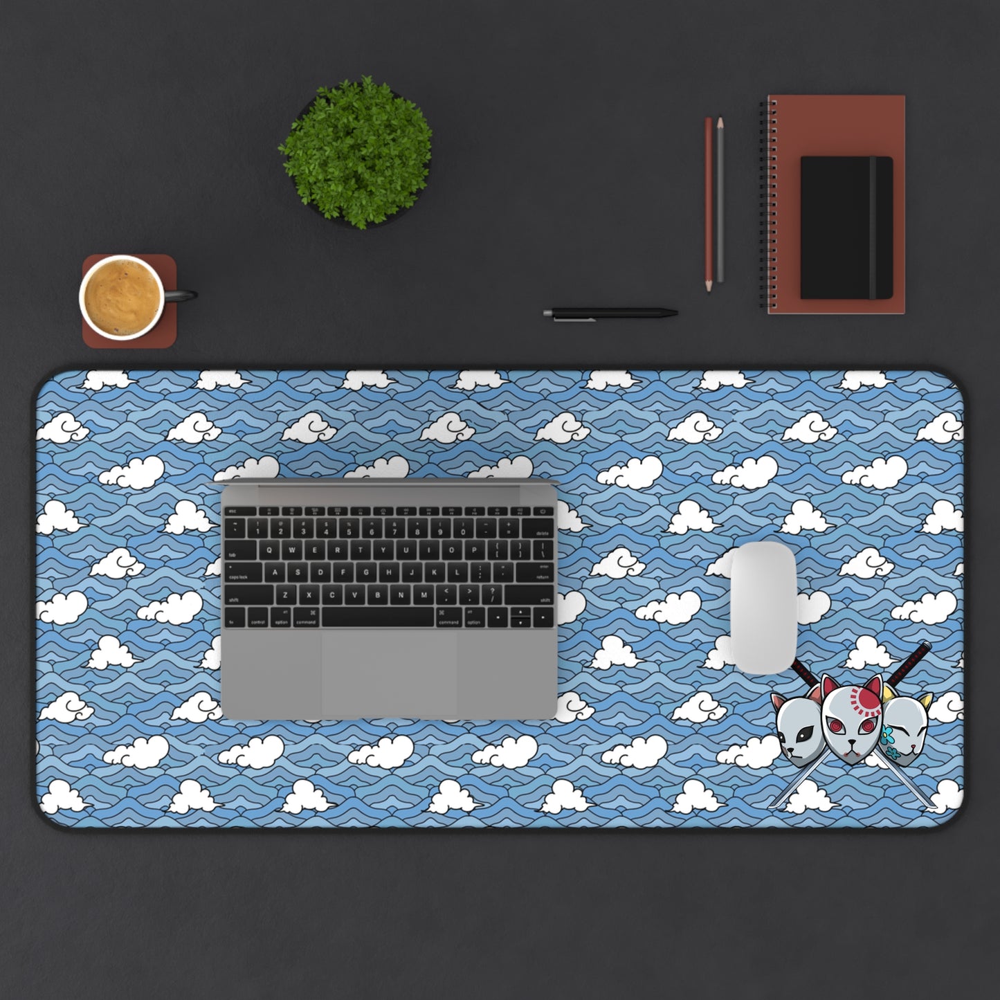 Blue Sakonj Desk Mat