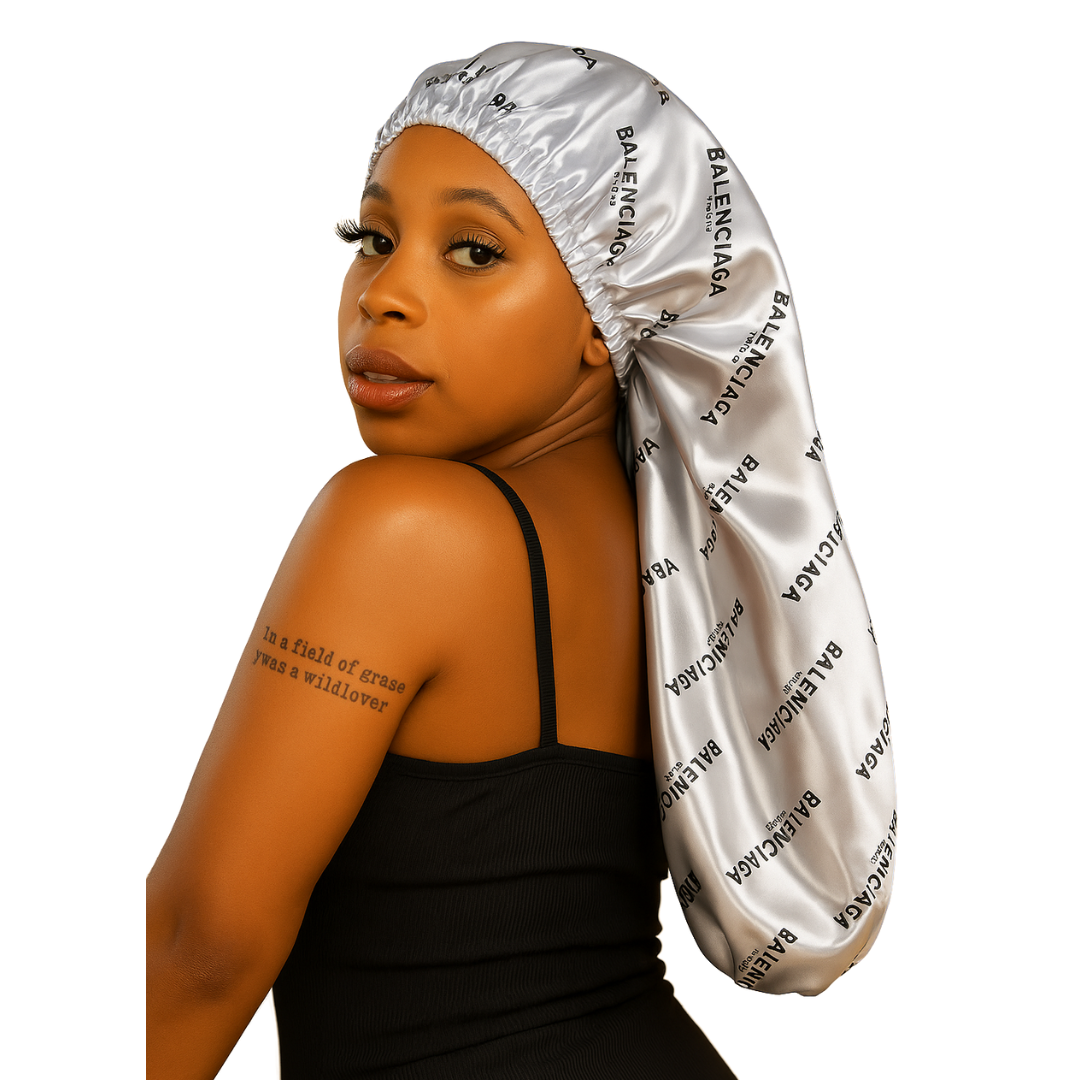 White Balenci Long Bonnet