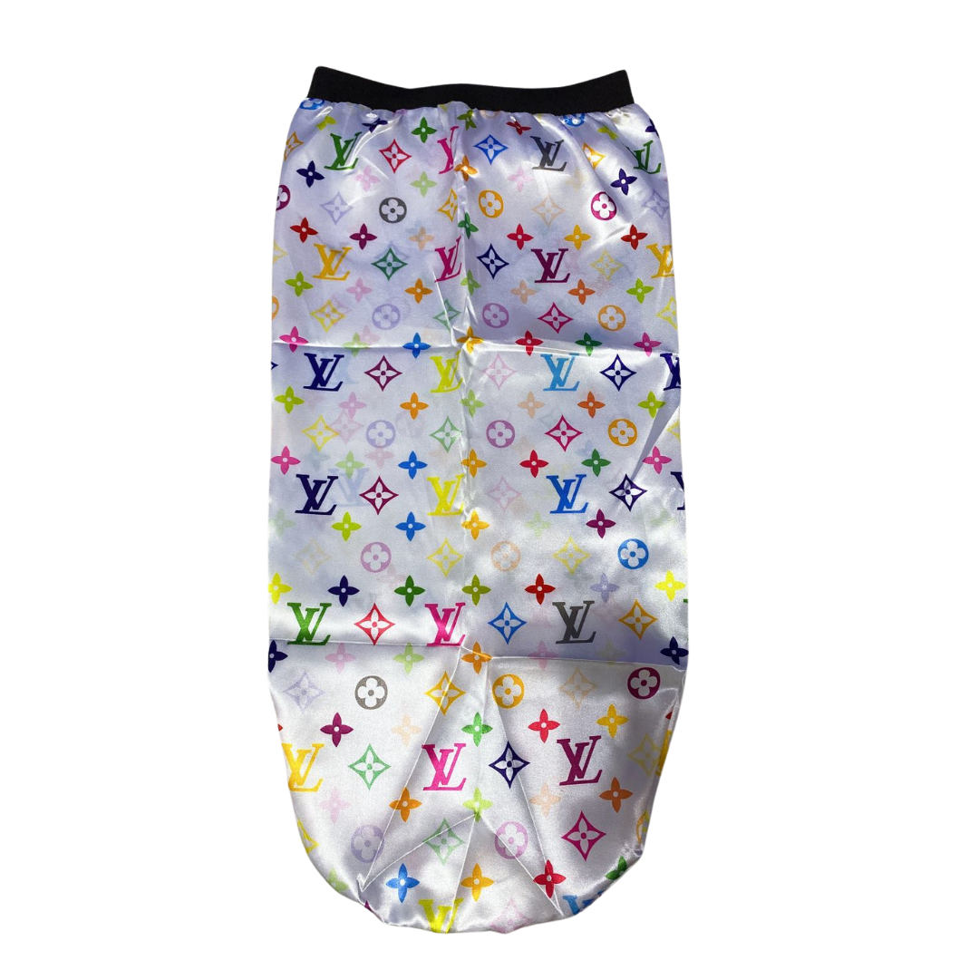 White Multi Color LLV Long Bonnet