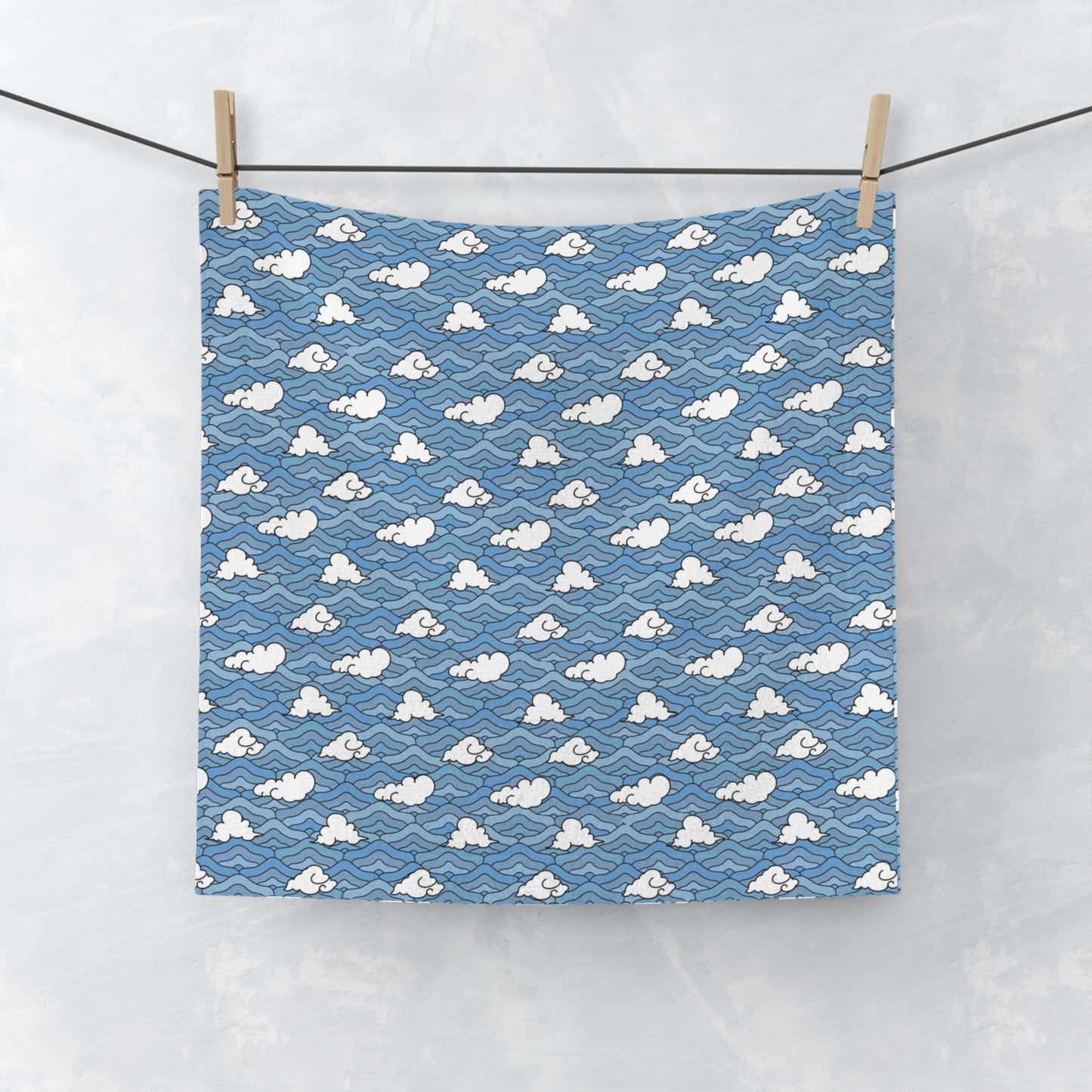 Blue Sakonj Face Towel