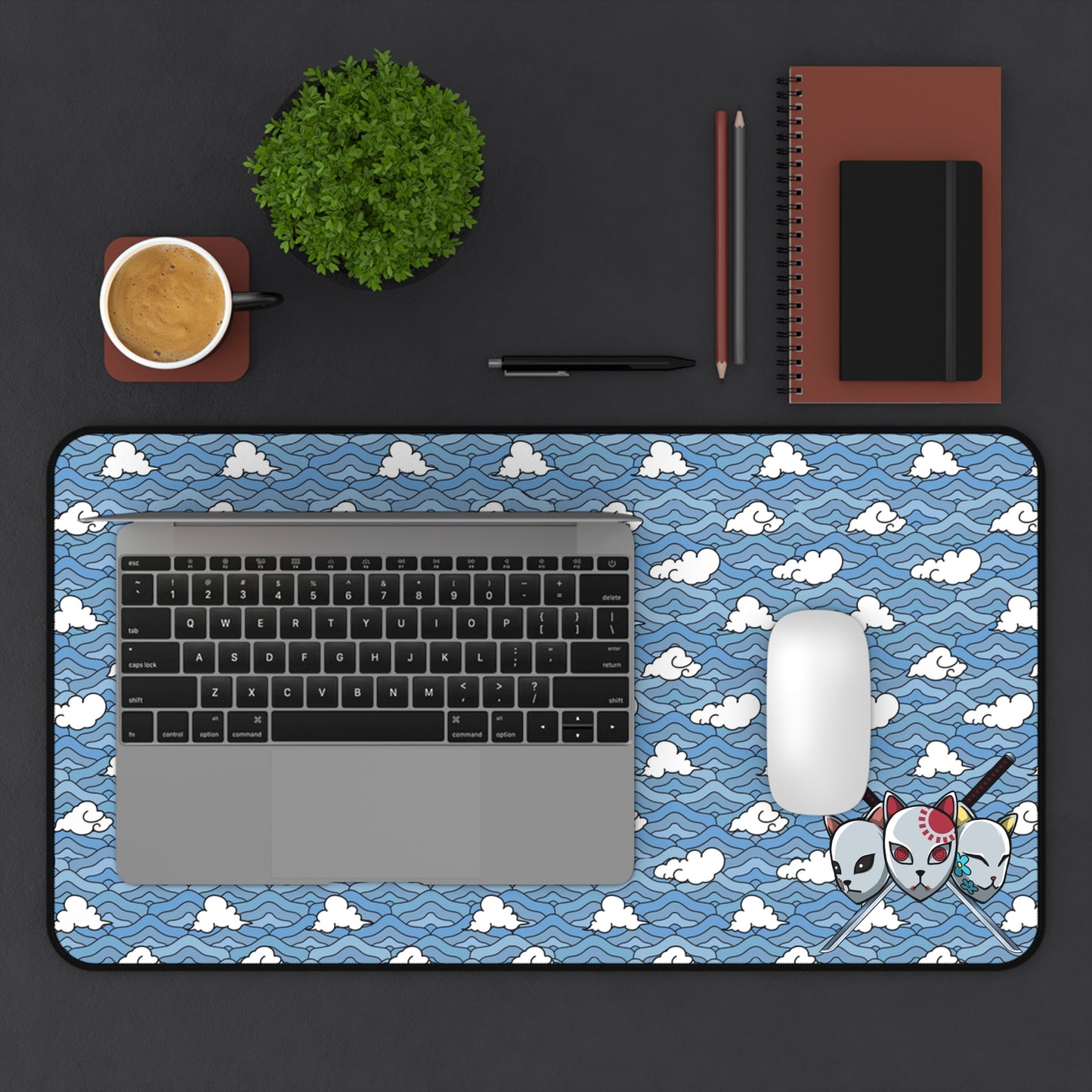Blue Sakonj Desk Mat