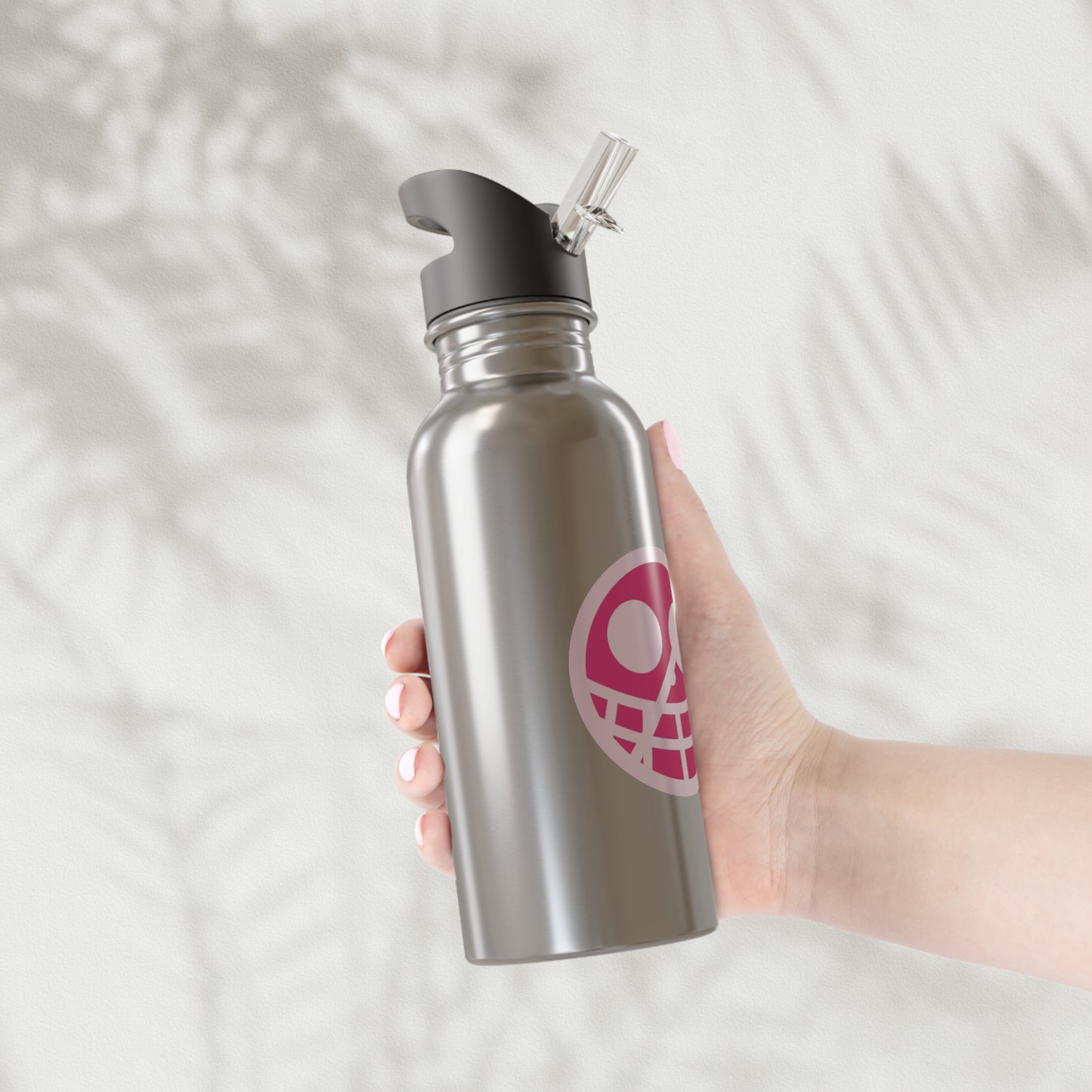 OP Flamingo Stainless Steel Water Bottle With Straw, 20oz