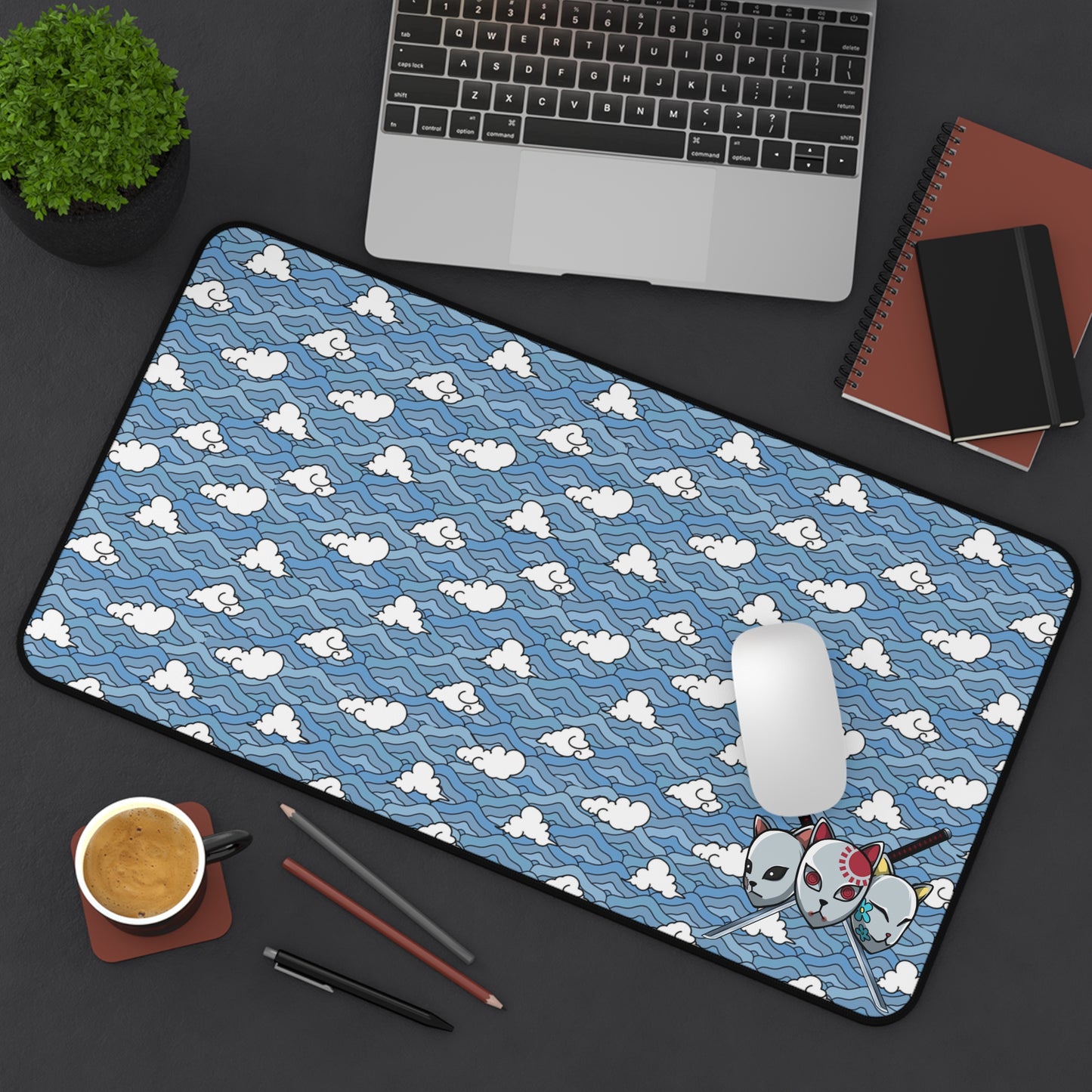 Blue Sakonj Desk Mat