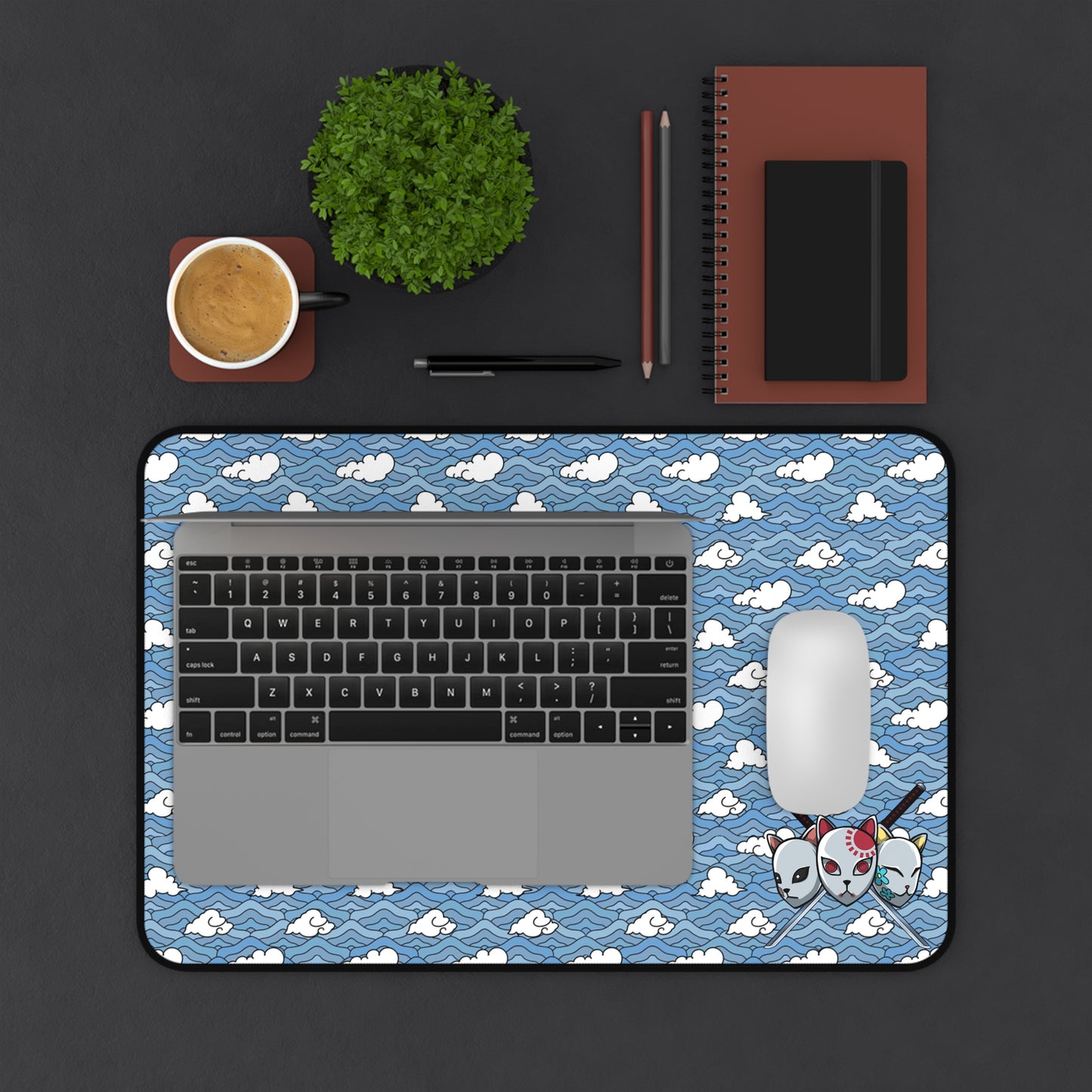 Blue Sakonj Desk Mat