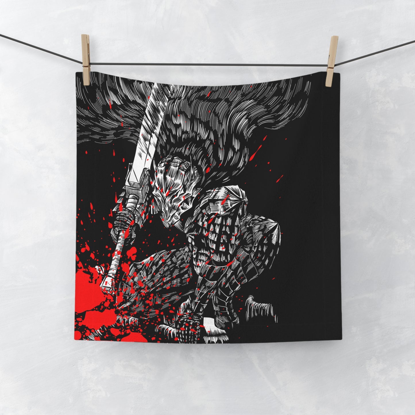 Bersrk Red Splatter Face Towel