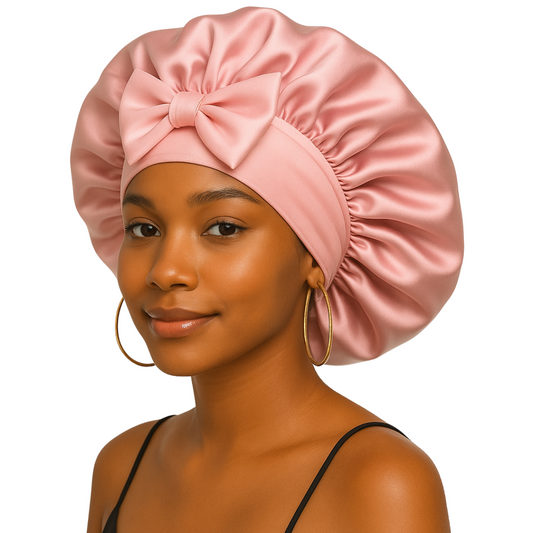 Champagne Regular Silk Satin With Elastic Tie Bonnet
