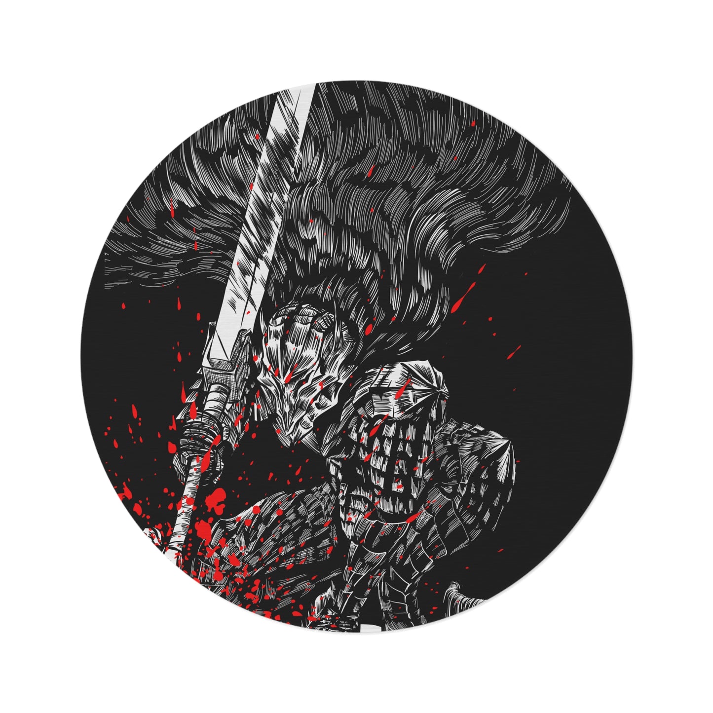 Berserk Splatter 2 Round Rug