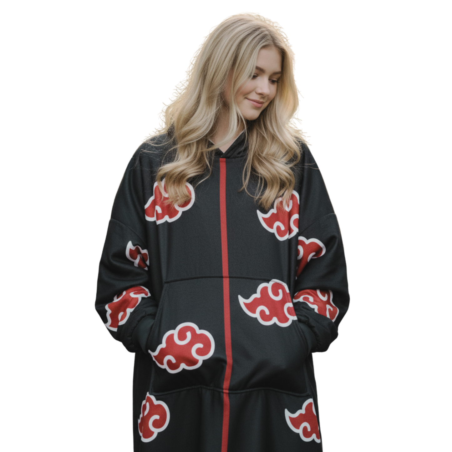 Red Cloud Anime Hoodie Blanket