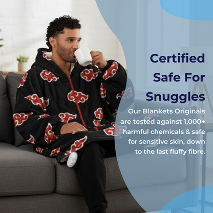 Red Cloud Anime Hoodie Blanket