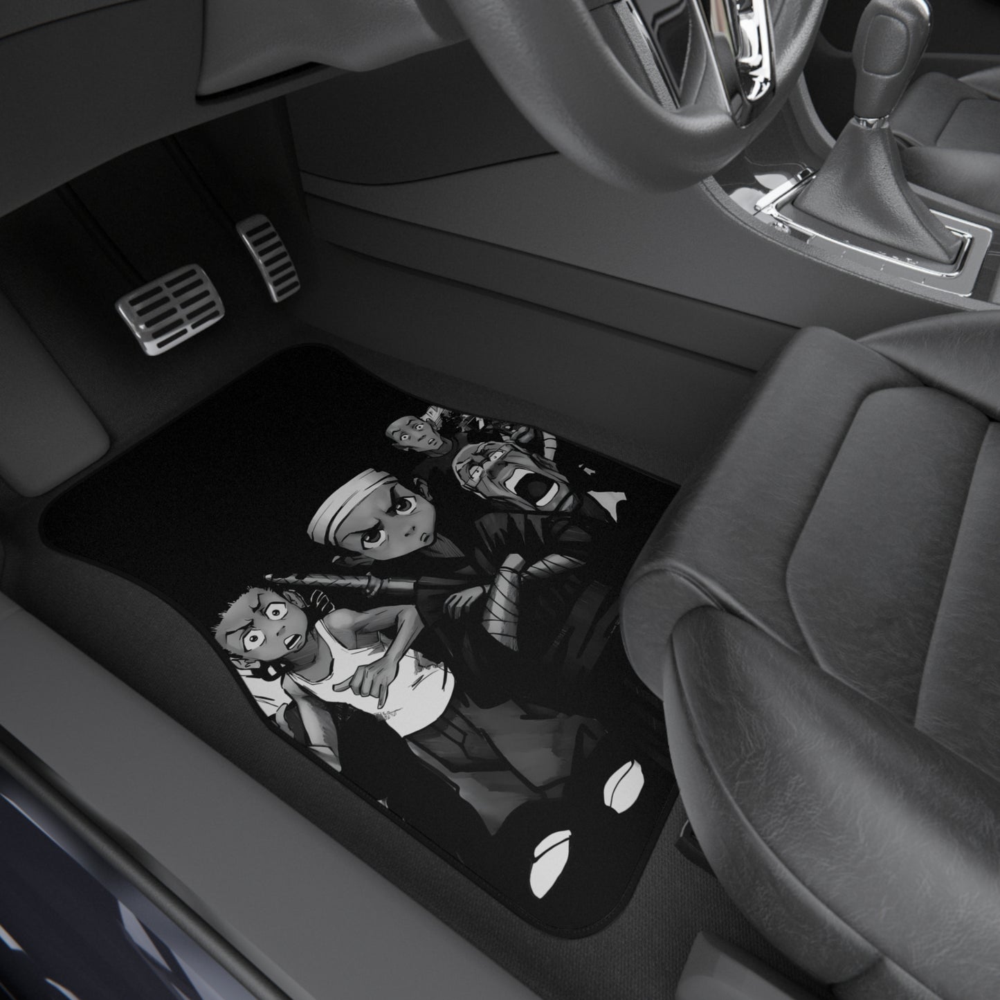 Anime Car Carpet Mat 2pcs Black Boons