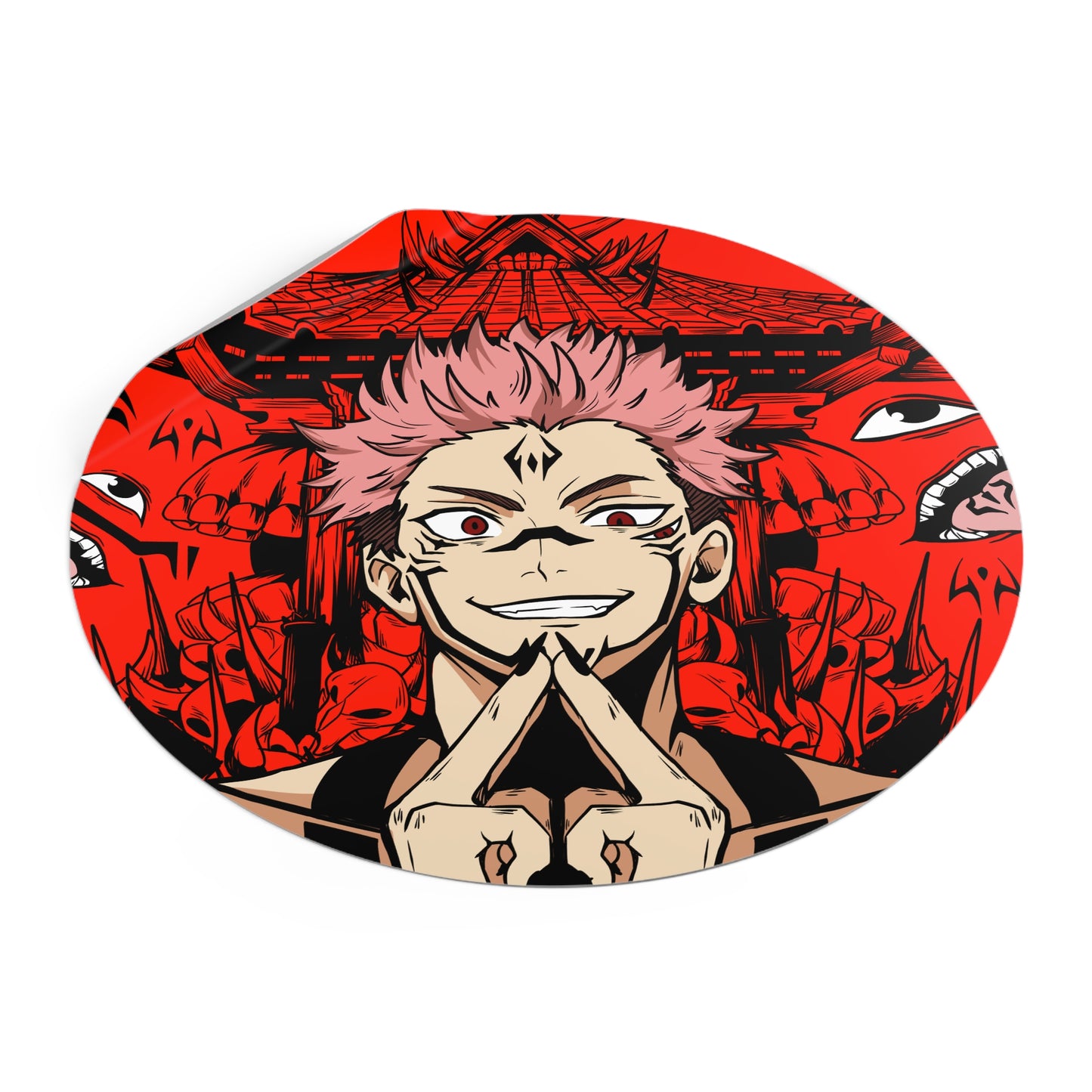 King of Curses Round Vinyl Stickers