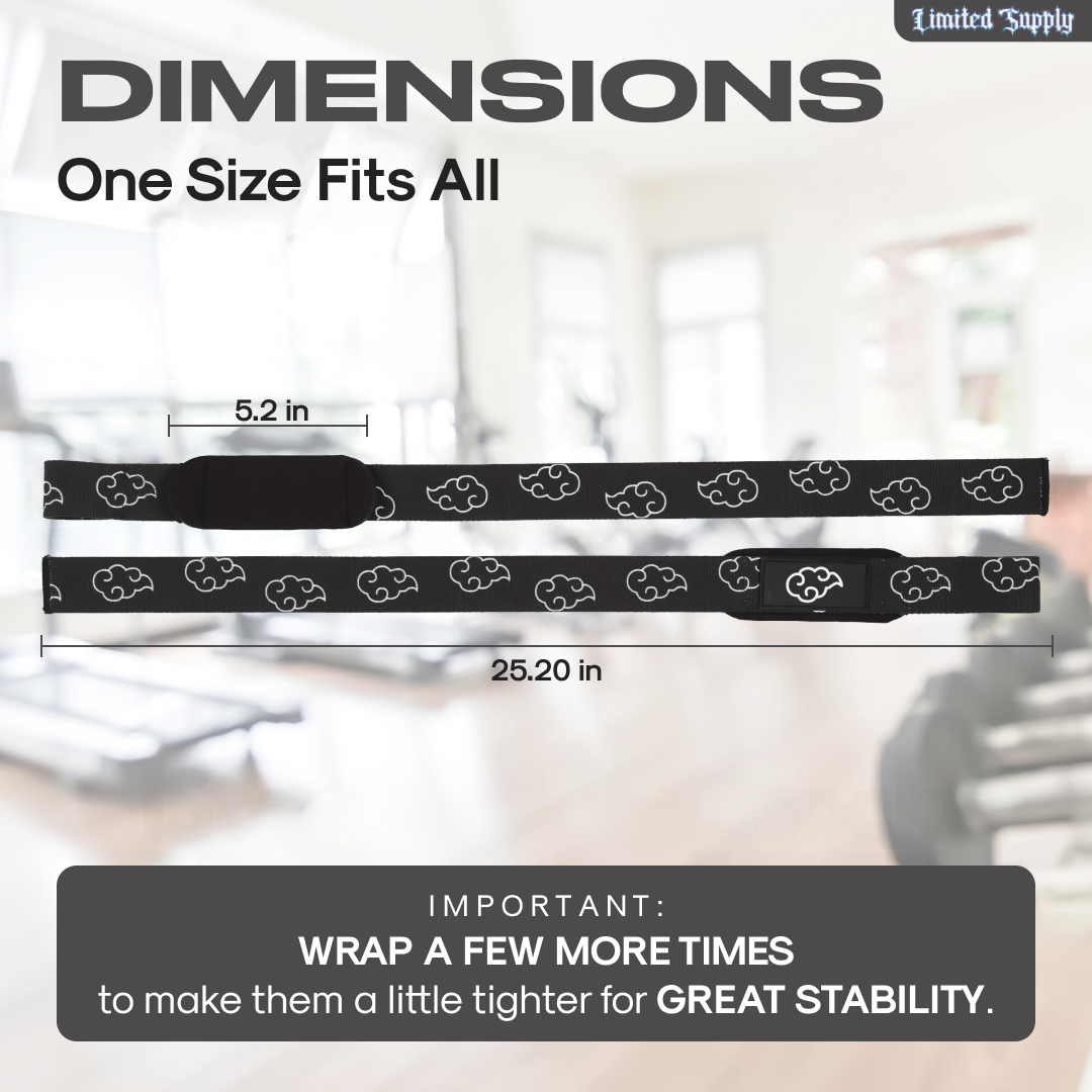 Black Cloud Lifting Wrist Straps