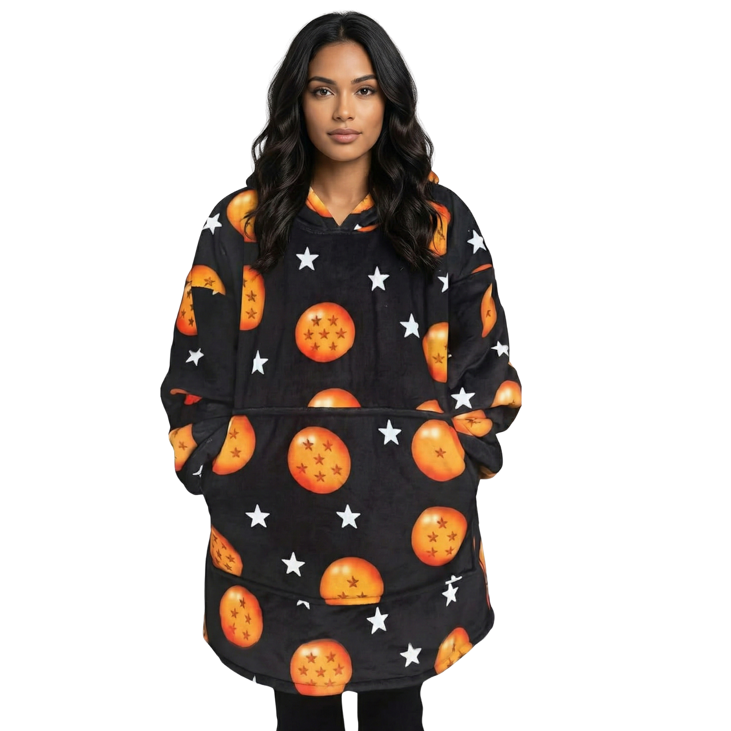 Black Stars Hoodie Blanket