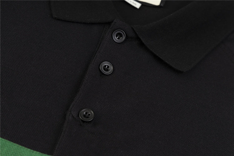 Black w/ Stripes GG Design Polo Shirt