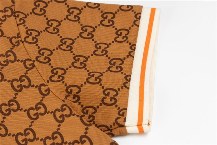 Brown GG Design Polo Shirt