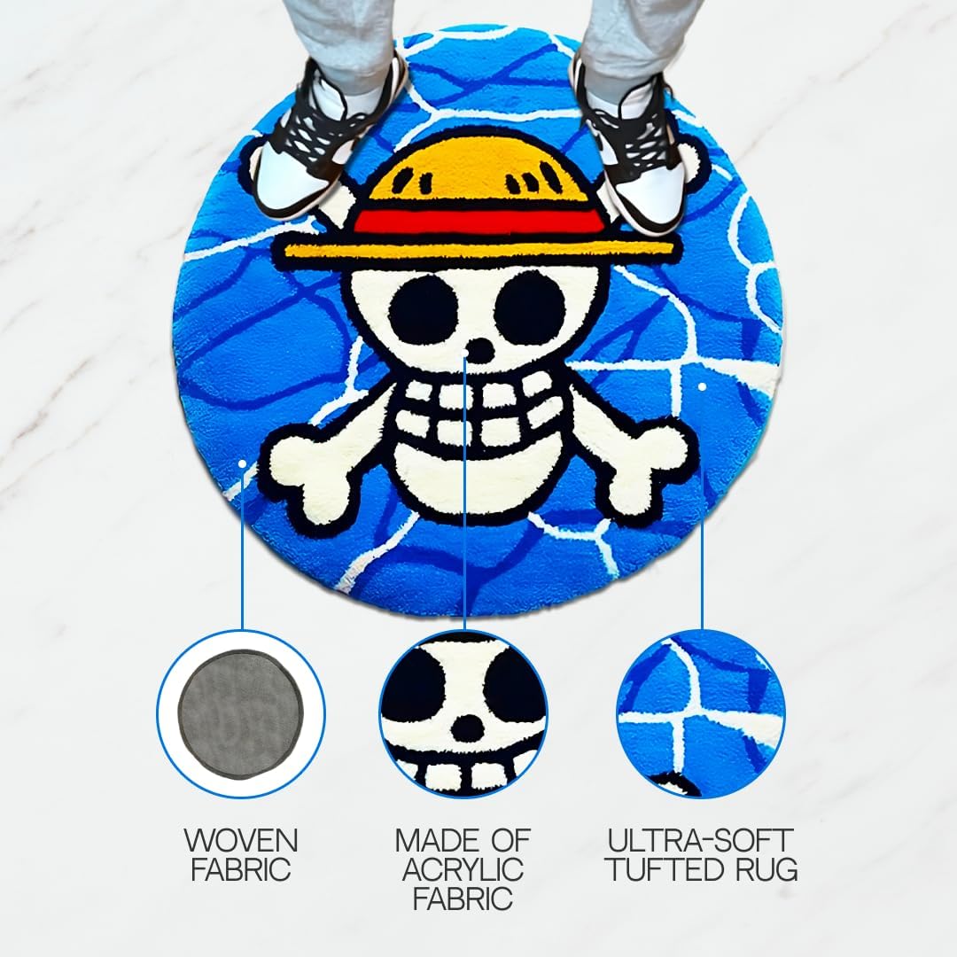 Anime Carpet Blue Modern Fluffy Rug Crown Limited Supply