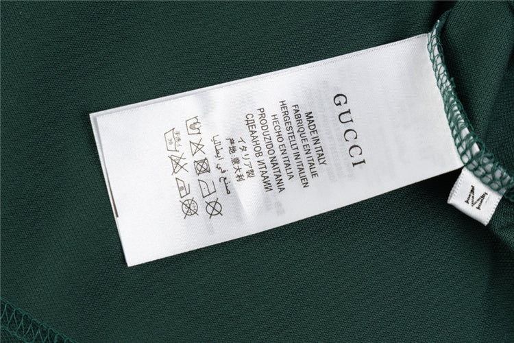 Green w/ Red Striped GG Design Polo Shirt