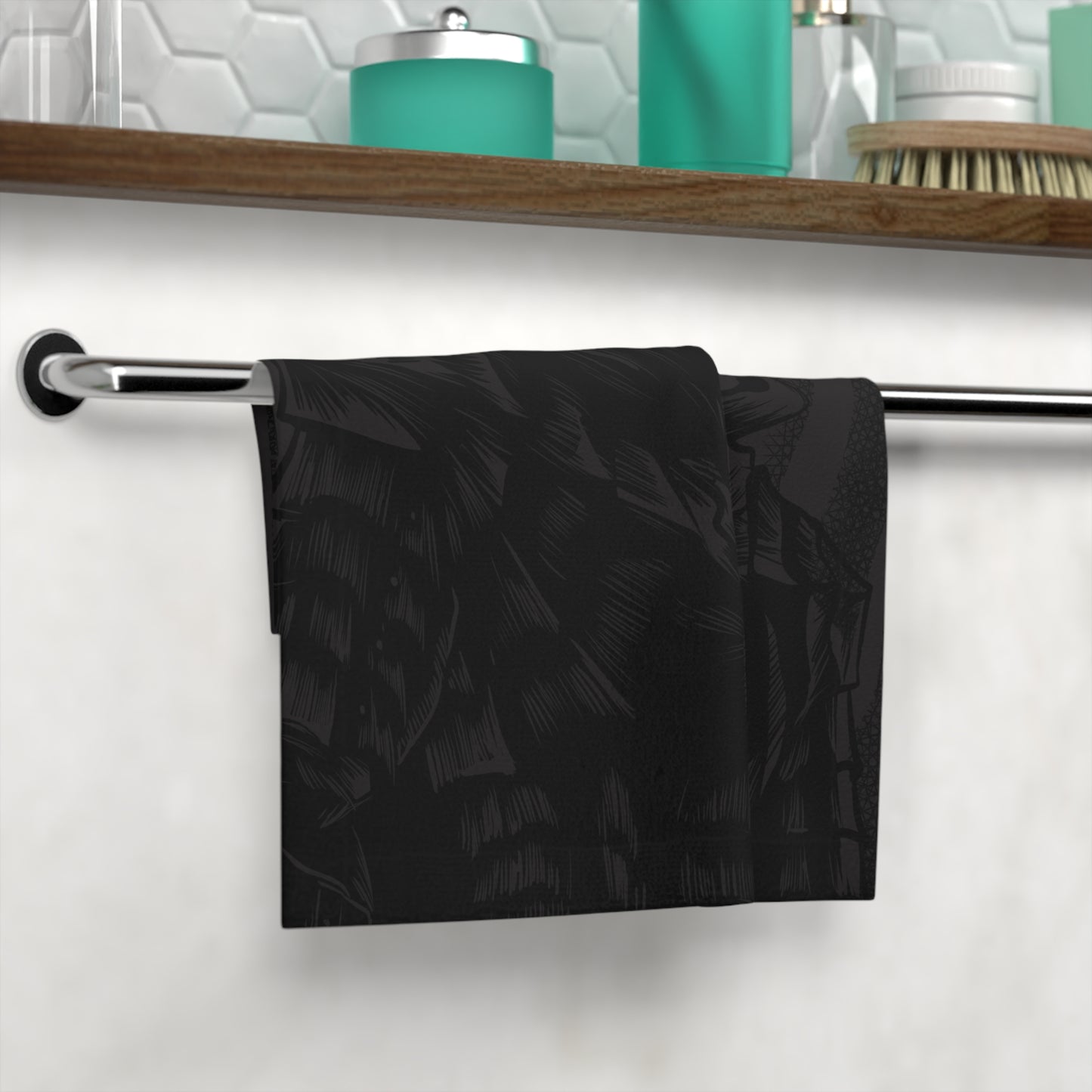 Black Bersrk Face Towel