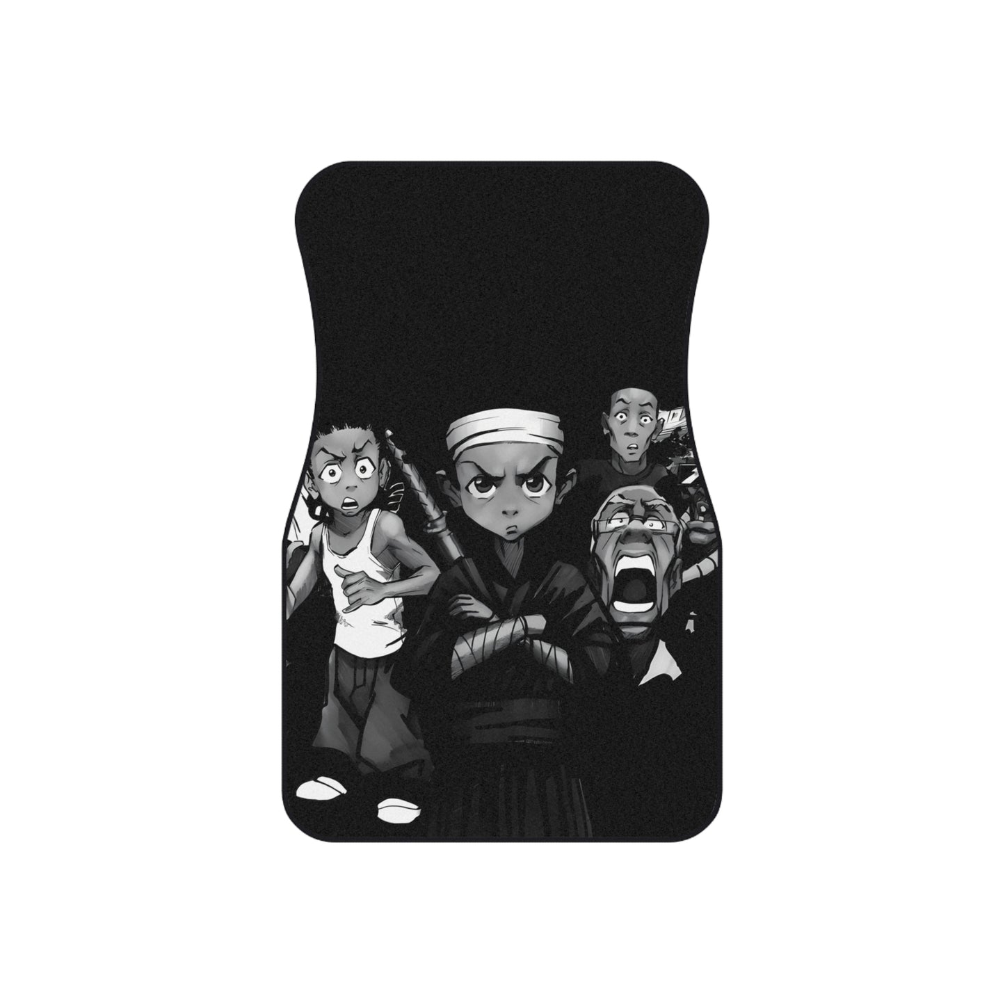 Anime Car Carpet Mat 2pcs Black Boons