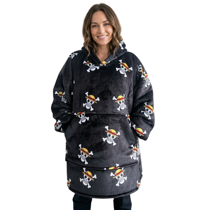 Black OP Anime Hoodie Blanket