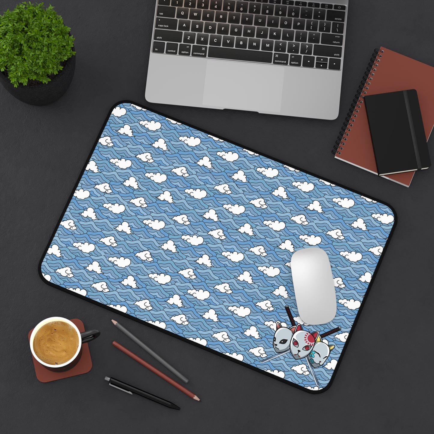 Blue Sakonj Desk Mat