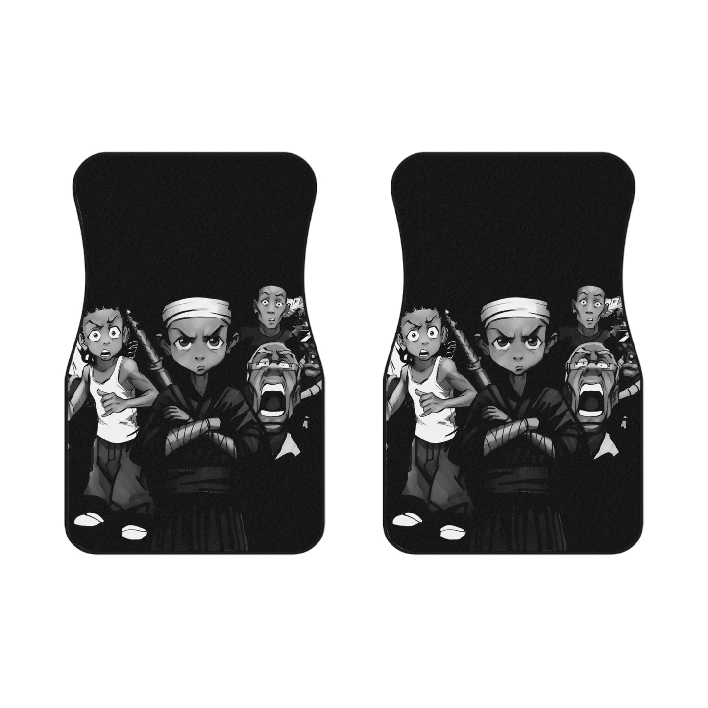 Anime Car Carpet Mat 2pcs Black Boons
