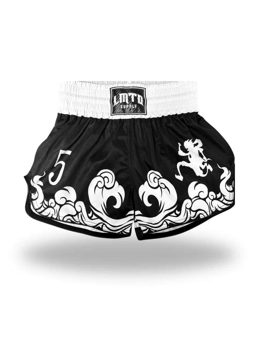 Black Luffy Gear5 Anime Muay Thai Boxing Shorts