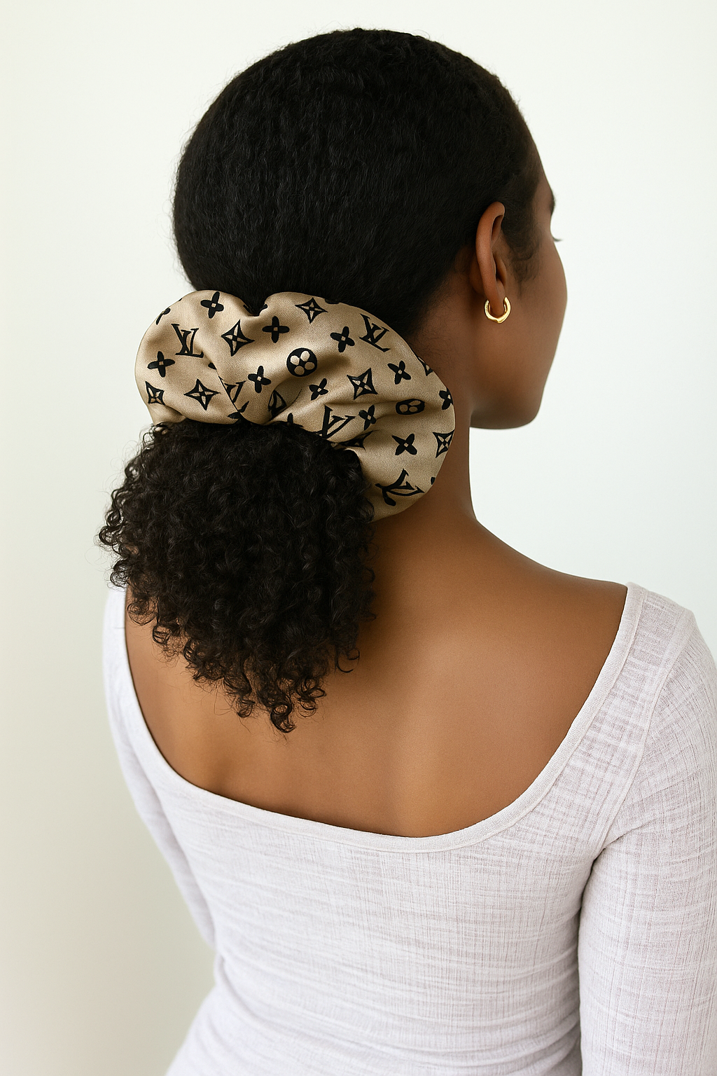 Light Brown Design Scrunchies