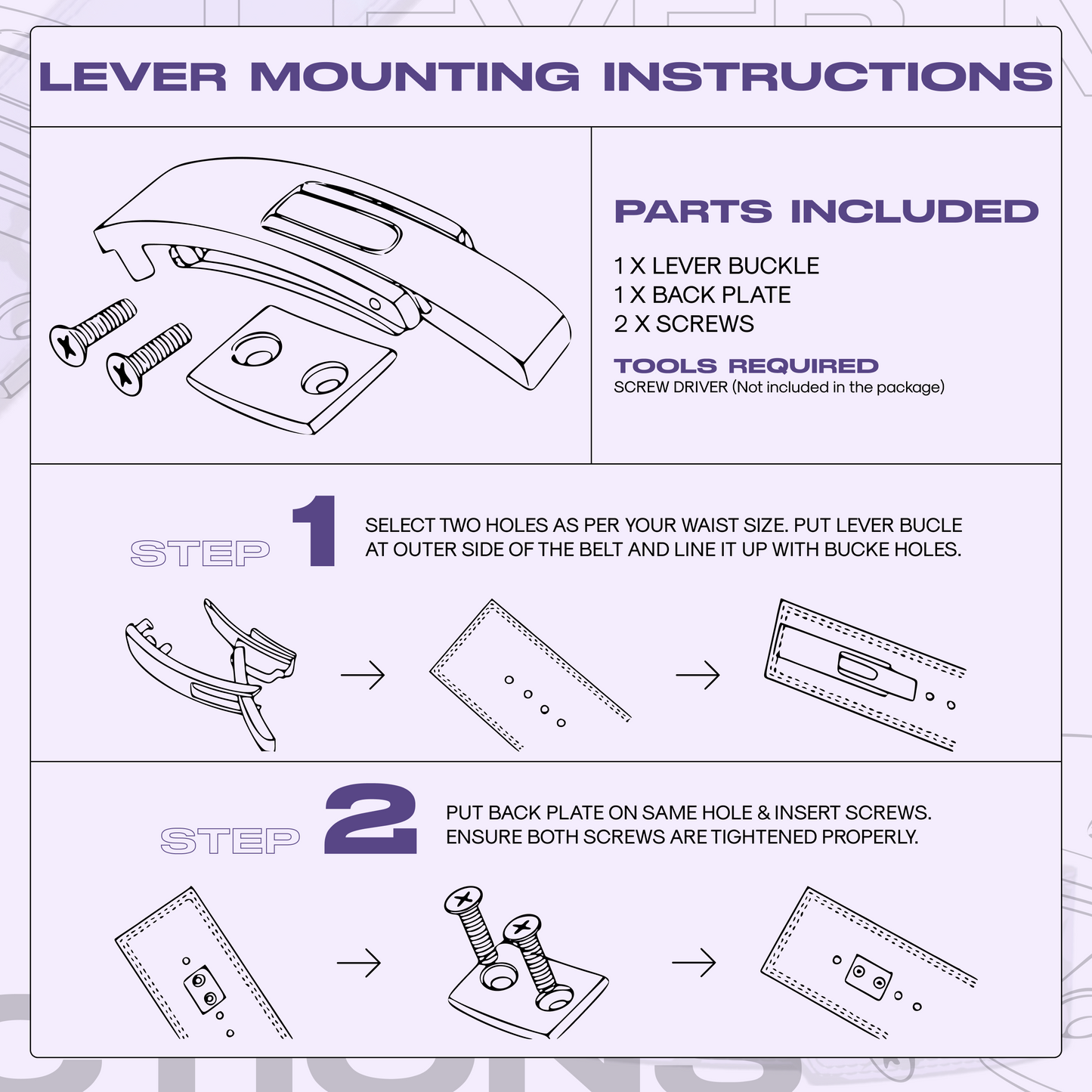 Purple Cursed Mark Anime Lever Belt Crown Limited Supply