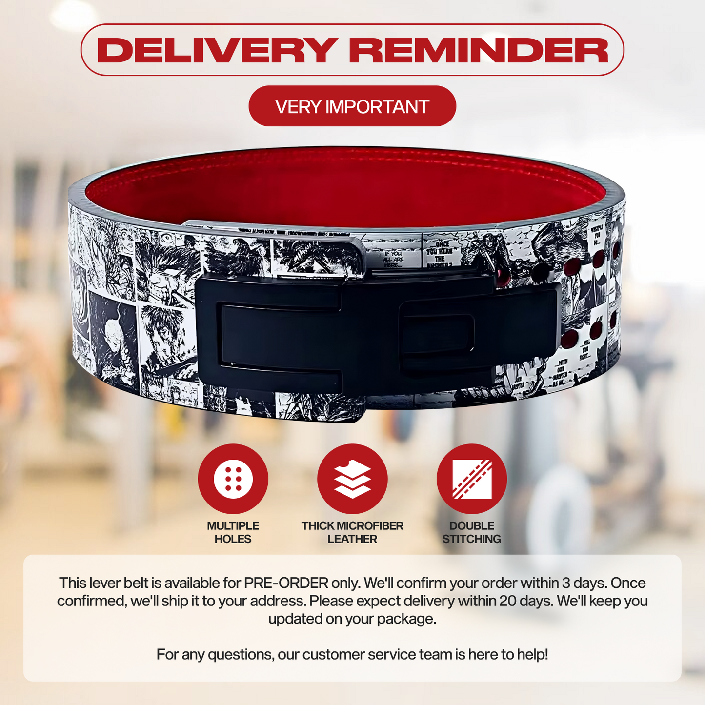 Pre Order Anime Lever Belt Multiple Designs