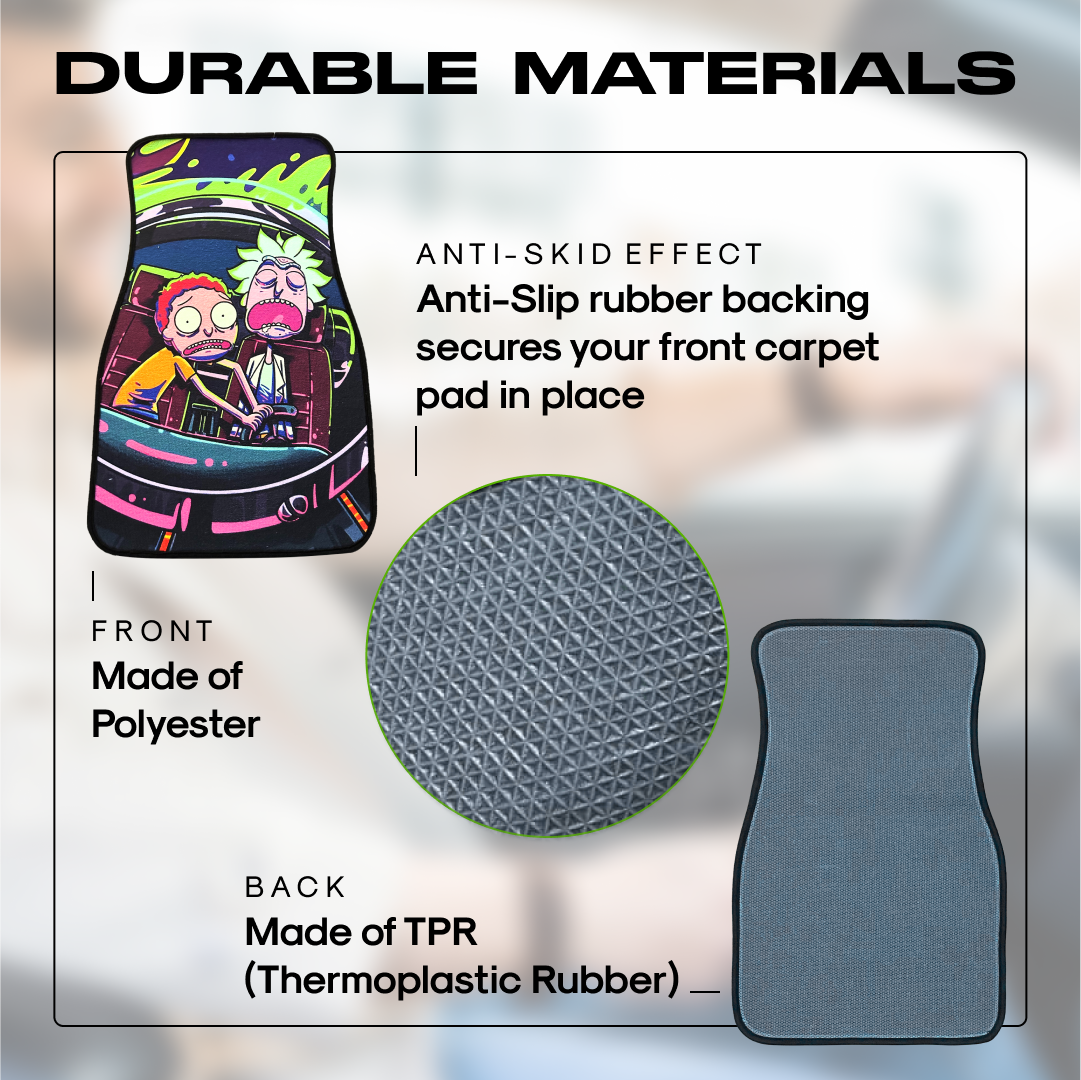 Anime Car Carpet Mat 2pcs Set Pink Rick