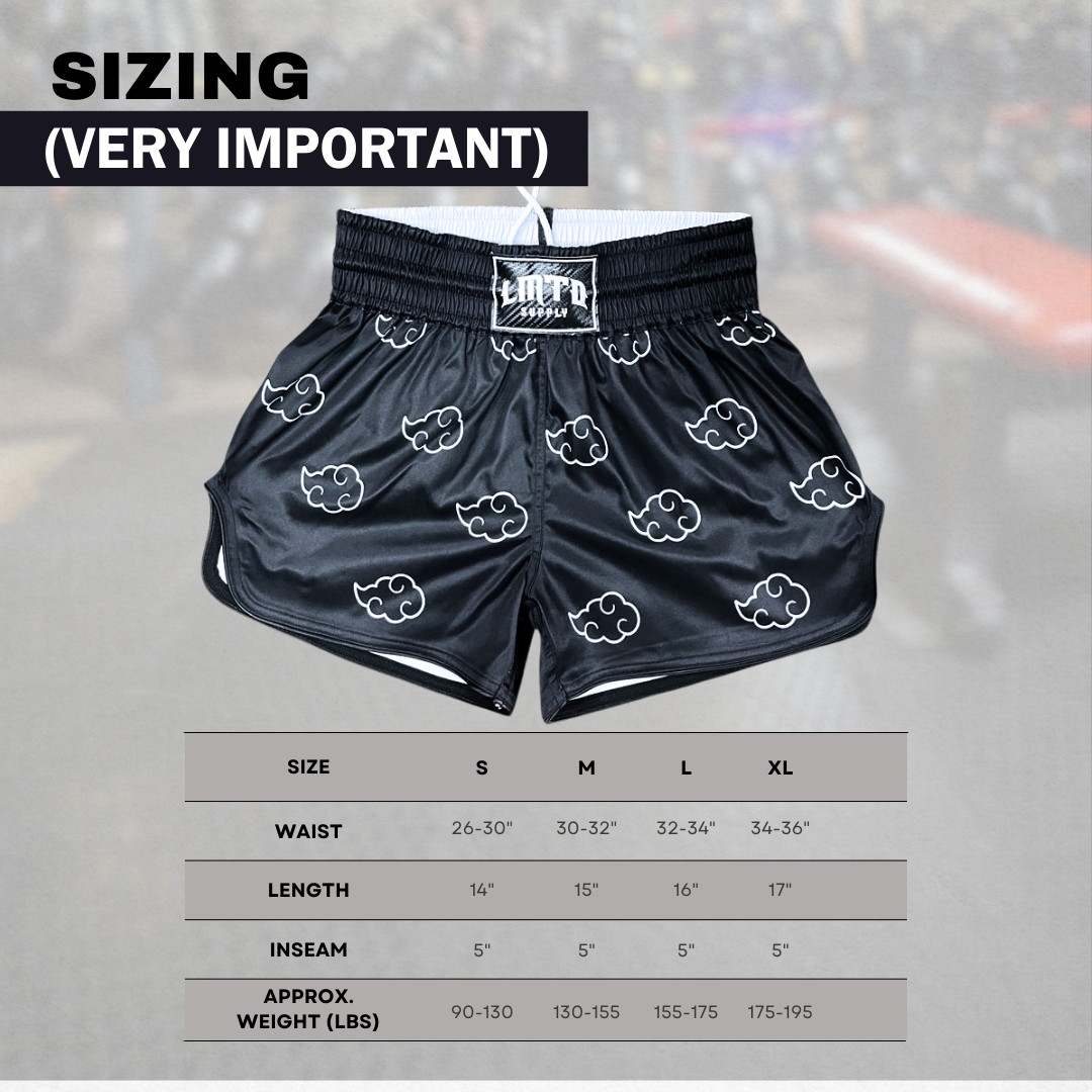 Black Cloud Anime Muay Thai Boxing Shorts