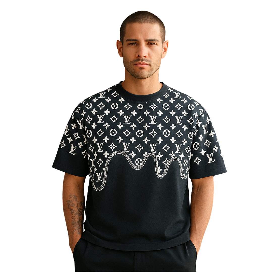 Black LLV with Pattern Design Shirt