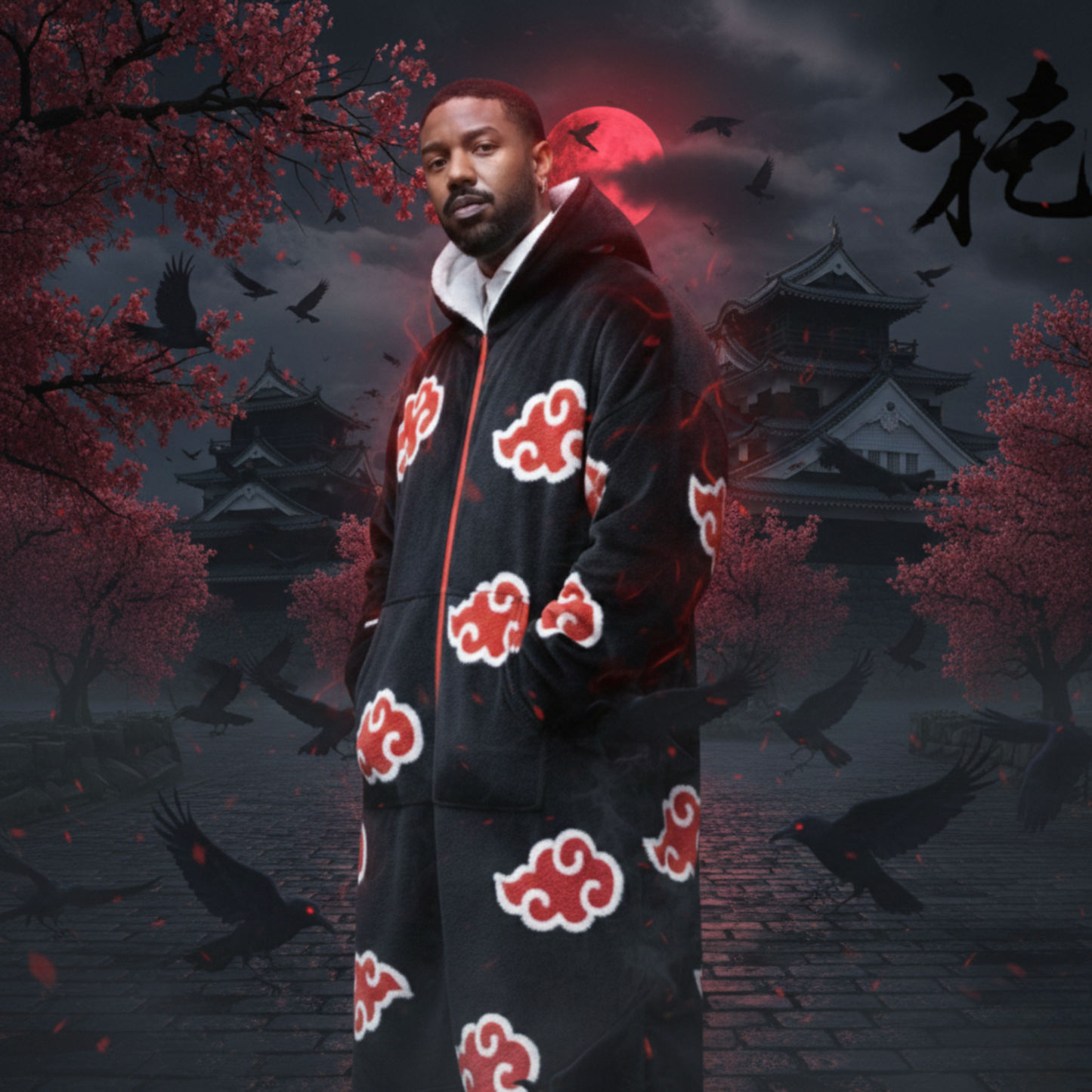 Red Cloud Anime Hoodie Blanket