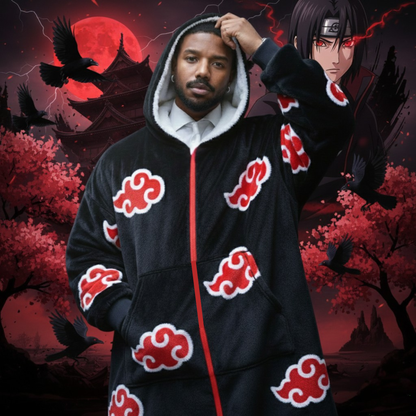 Red Cloud Anime Hoodie Blanket