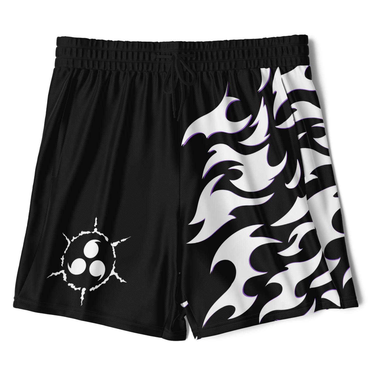 Curse Mark White Men's 2-in-1 Shorts - AOP