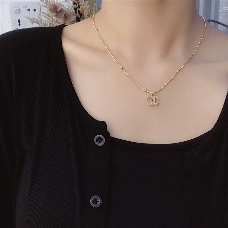 Gold CC Design Necklace