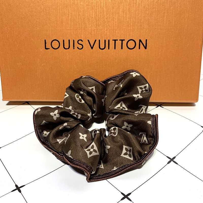 Dark Brown Design Scrunchies