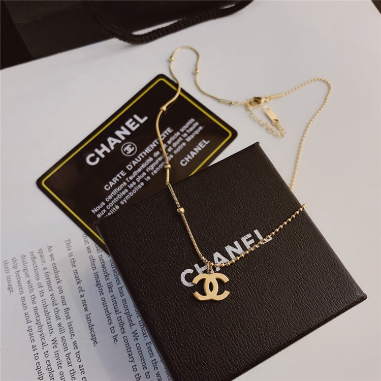 Gold CC Design Necklace