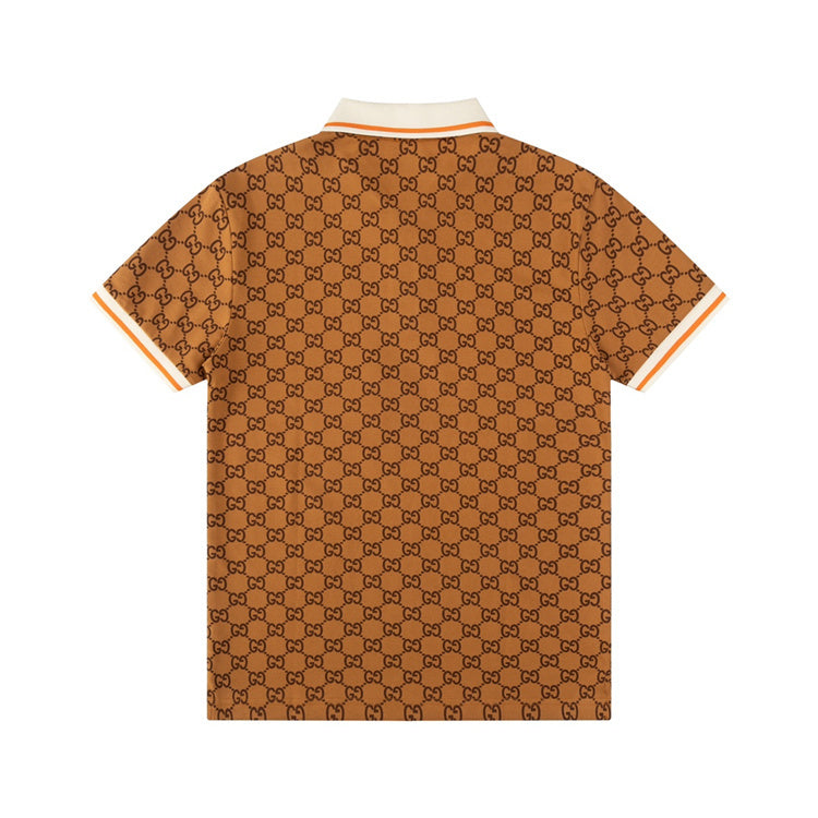 Brown GG Design Polo Shirt
